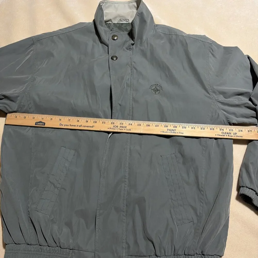 VTG Members Only Microfiber Men's XL Long Jacket Full Zip Elastic Cuffs Green